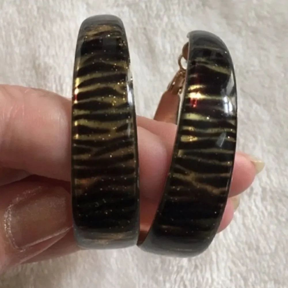 Animal Print Hoop Earrings